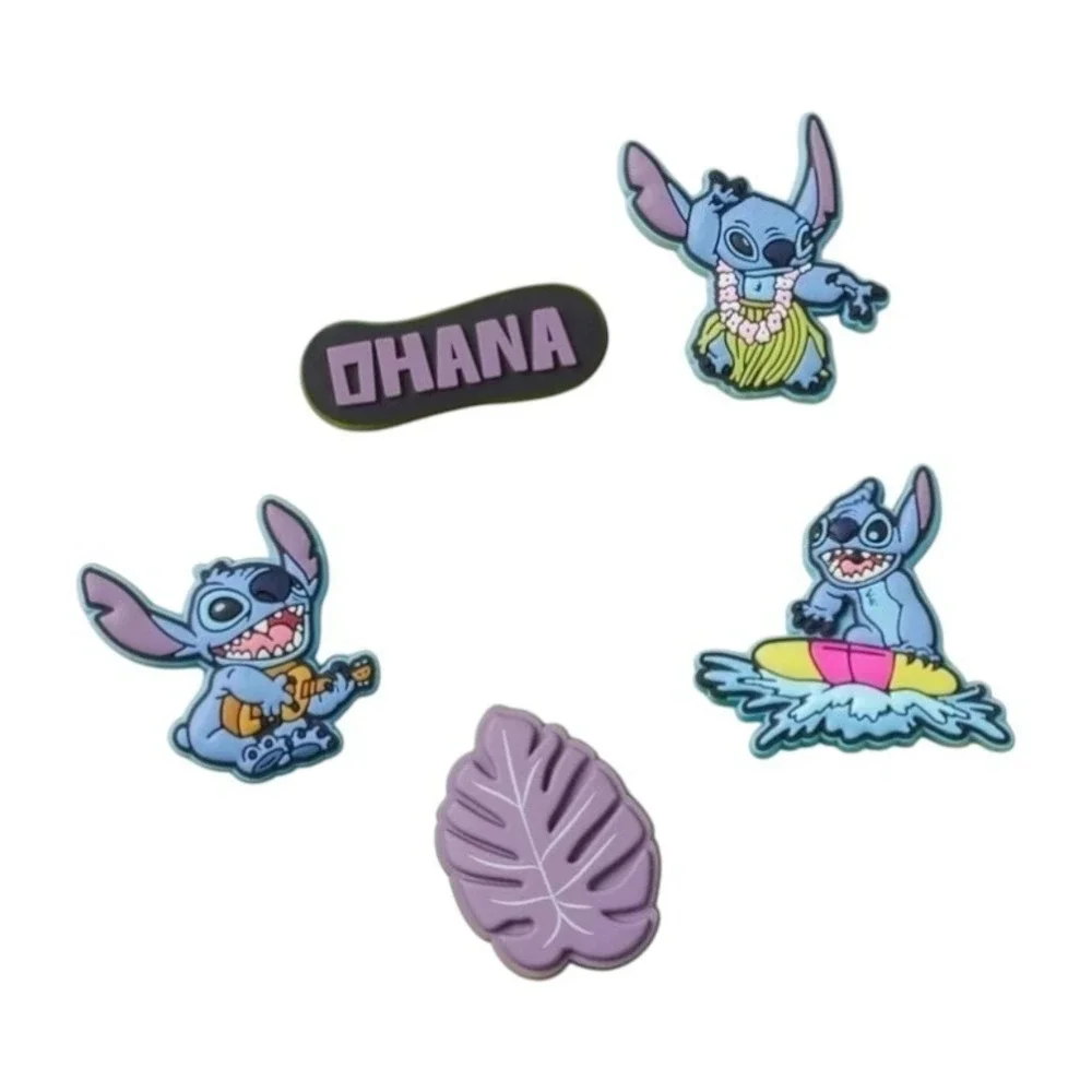 Crocs Jibbitz Disney Stitch Tropical 5-Pack Shoe Charms- NEW! Free Fast Shipping